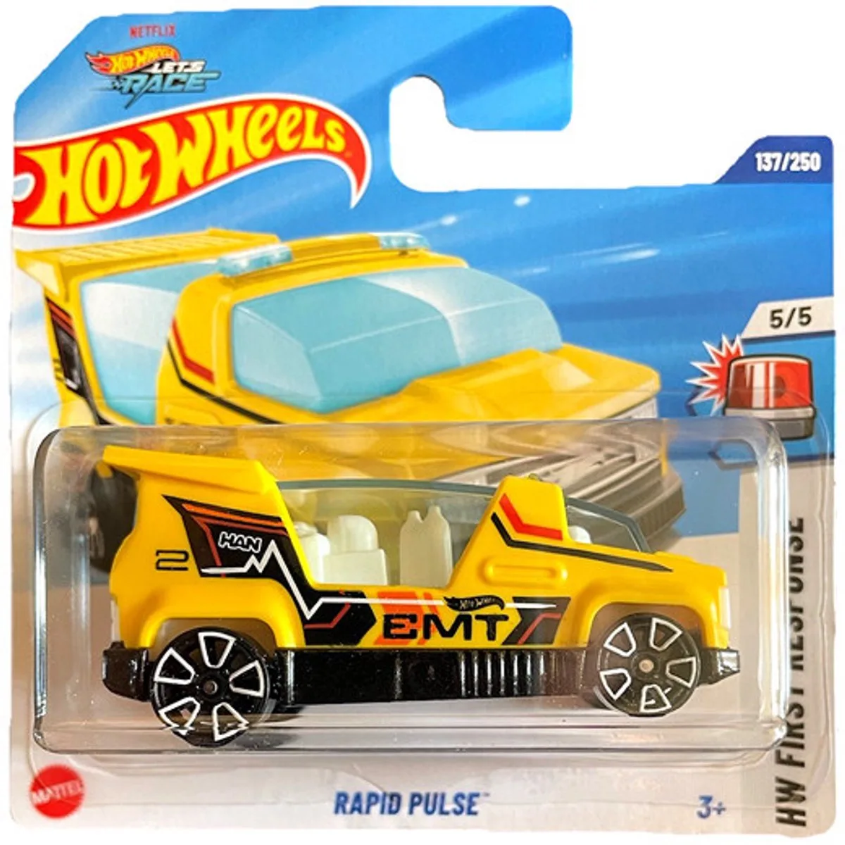 RAPID PULSE EMT 137/250 1:64 HW FIRST RESPONSE 5/5 de Hot Wheels en Jaune – photo du produit