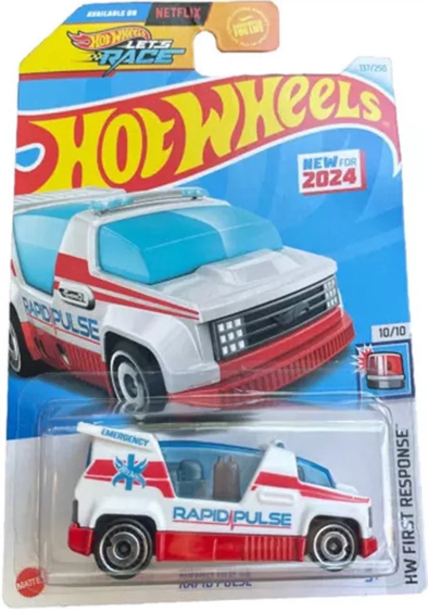 RAPID PULSE WHITE/RED 137/250 1:64 HW FIRST RESPONSE 10/10 fra Hot Wheels i Rød, Hvid – produktbillede