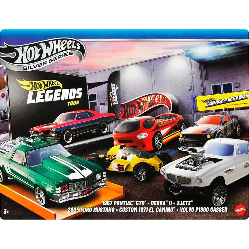 Set van 6 HW Legends Voertuigen (Stijlen Kunnen Variëren) van Hot Wheels in Meerkleurig – productfoto 2 van 2