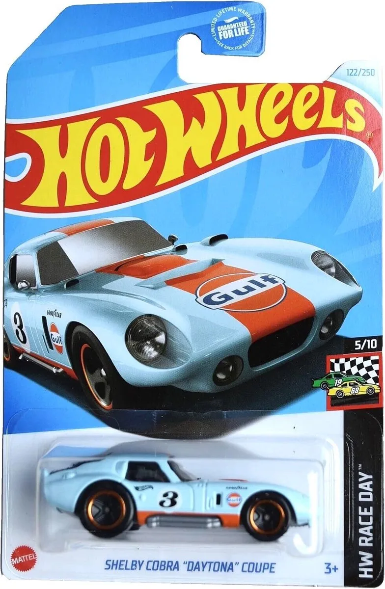 SHELBY COBRA 'DAYTONA' COUPE 122/250 1:64 HW RACE DAY 5/10 von Hot Wheels in Baby blue – Produktfoto