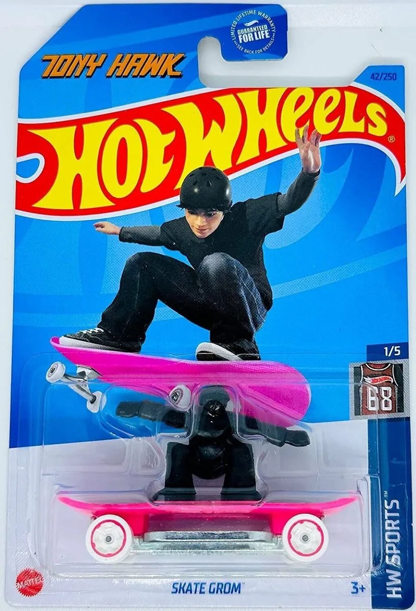 SKATE GROM 42/250 (1:64) HW SPORTS 1/5 de Hot Wheels en Rose – photo du produit