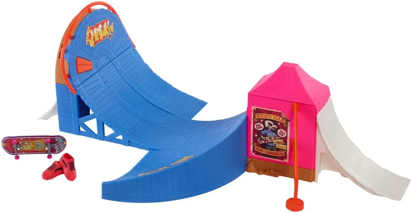 Skate Pretpark Skate Set - Speelset fingerboard - vinger skateboard Tony Hawk by Hot Wheels in Blue – product photo