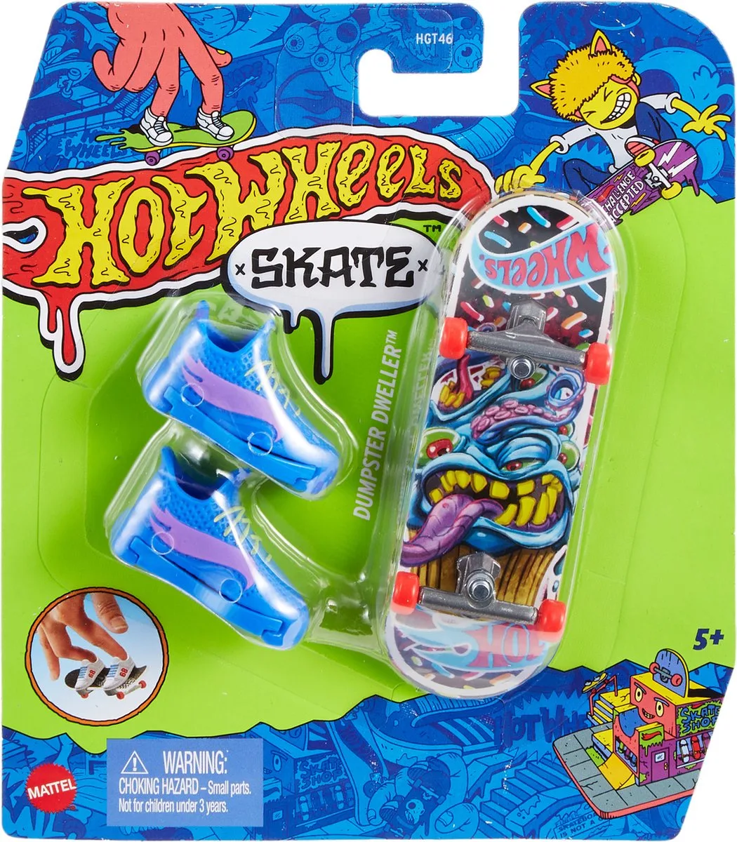 Skate - Vingerskateboard - Blauw von Hot Wheels in Dumpster Dweller – Produktfoto