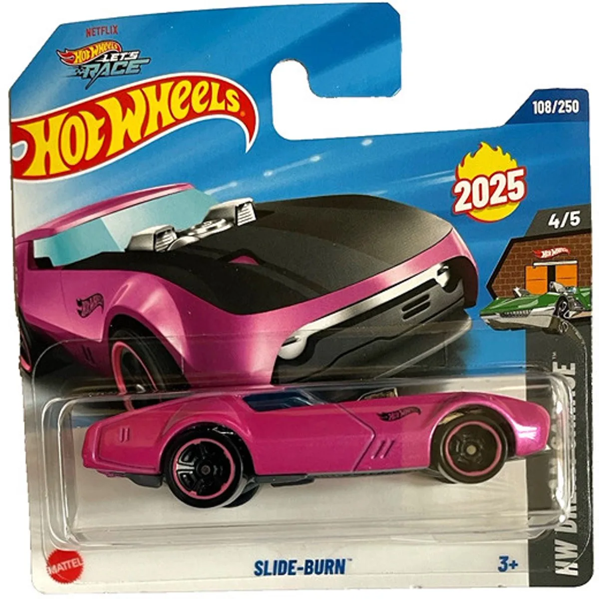 SLIDE BURN BLACK/PINK 2025 108/250 HW DREAM GARAGE 4/5 von Hot Wheels in Black pink – Produktfoto