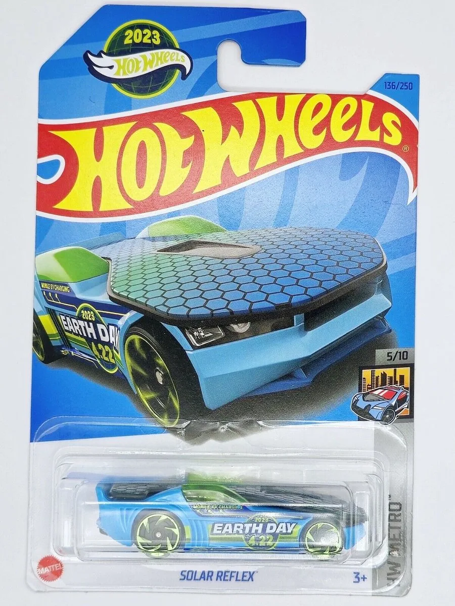 SOLAR REFLEX 136/250 (1:64) EARTH DAY 4.22 HW METRO 5/10 LONG CARD von Hot Wheels in Blau – Produktfoto