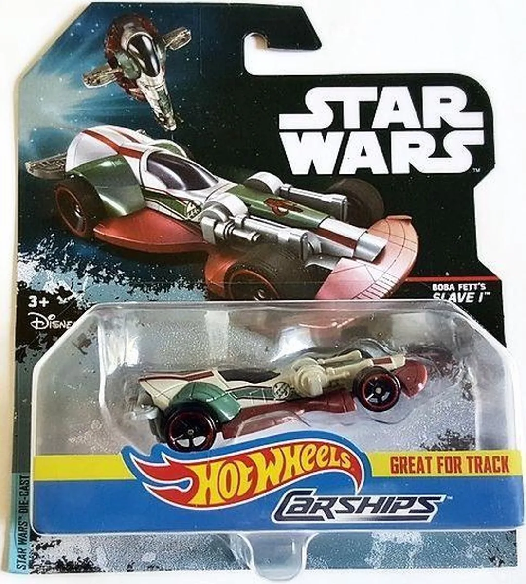 Star Wars - Carships - Boba Fett's Slave 1 by Hot Wheels in Green, Red – product photo
