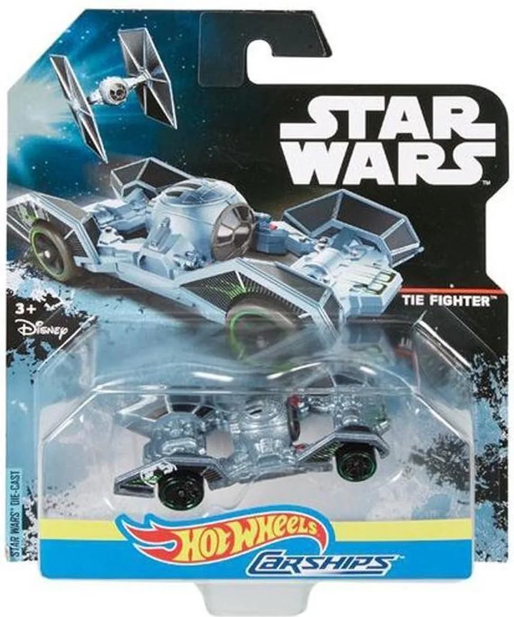 Star Wars - Carships - Tie Fighter - Disney by Hot Wheels in Grey, Green – product photo