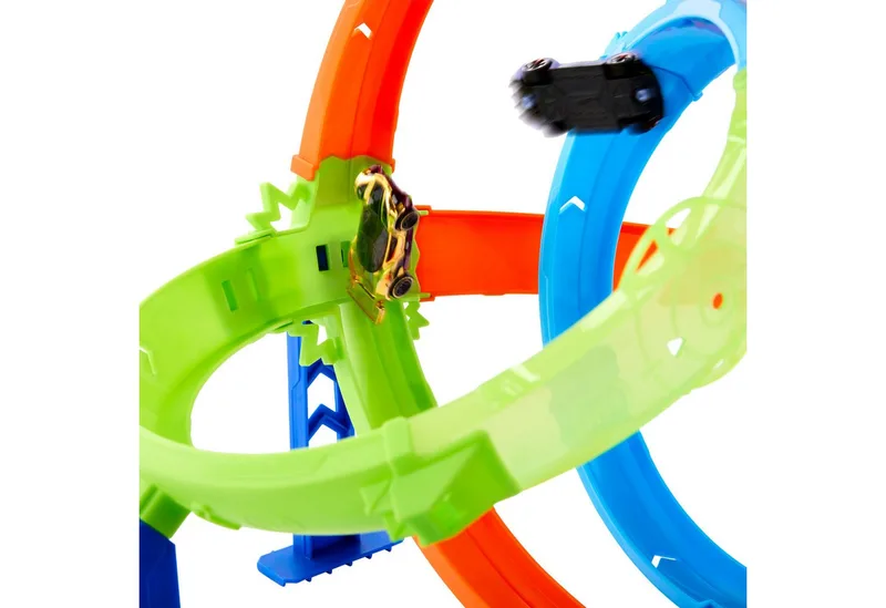 Stuntbanen Snelle Lanceringscycloon Baanset en metalen speelgoedauto de Hot Wheels en Multicolore – photo du produit 2 sur 5