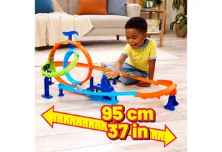 Stuntbanen Snelle Lanceringscycloon Baanset en metalen speelgoedauto de Hot Wheels en Multicolore – photo du produit 5 sur 5