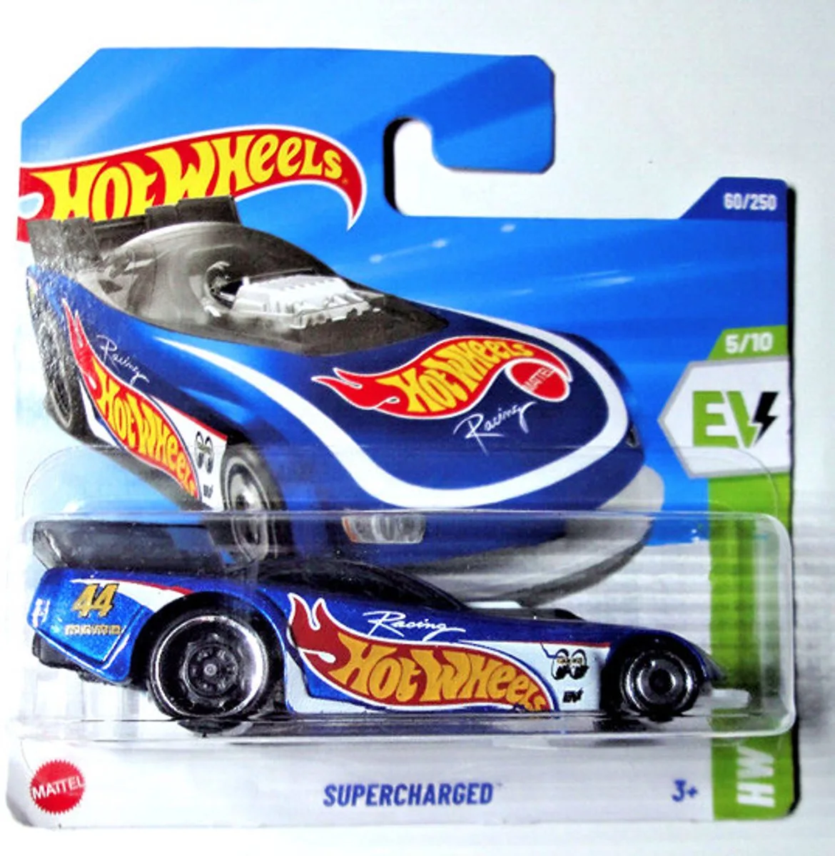 SUPERCHARGED 60/250 BLUE/BLACK 2025 1:64 HW EV 5/10 de Hot Wheels en Blue black – photo du produit