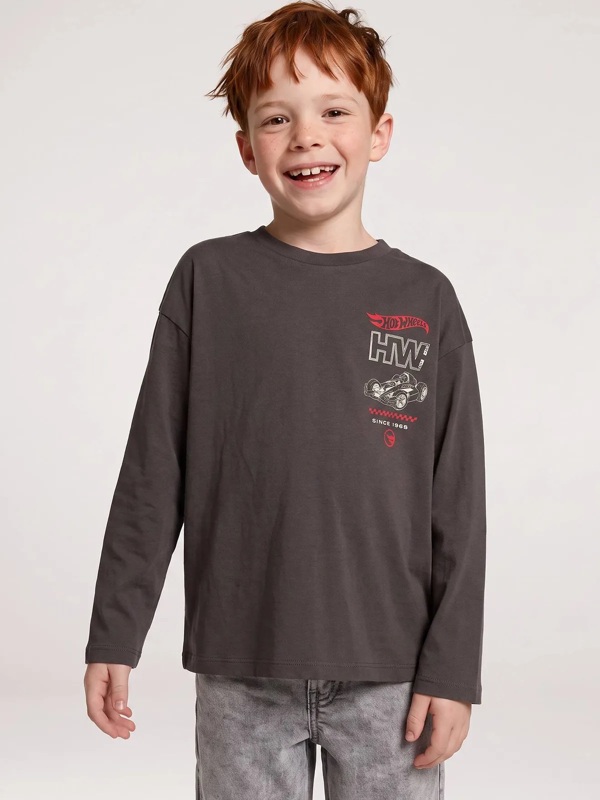 T-shirt met lange mouwen grijs fra Hot Wheels – produktbillede