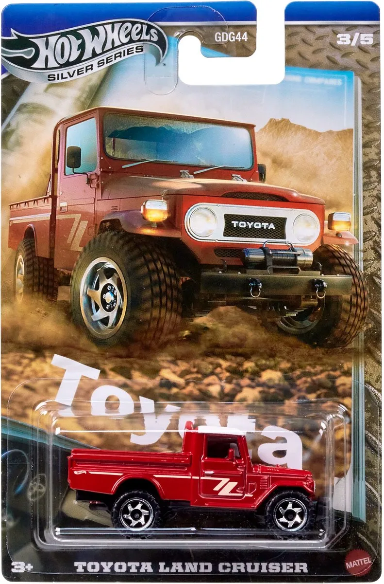 TOYOTA LAND CRUISER, JCB73, Auto, 3 jaar, Metaal från Hot Wheels i Flerfärgad – produktbild
