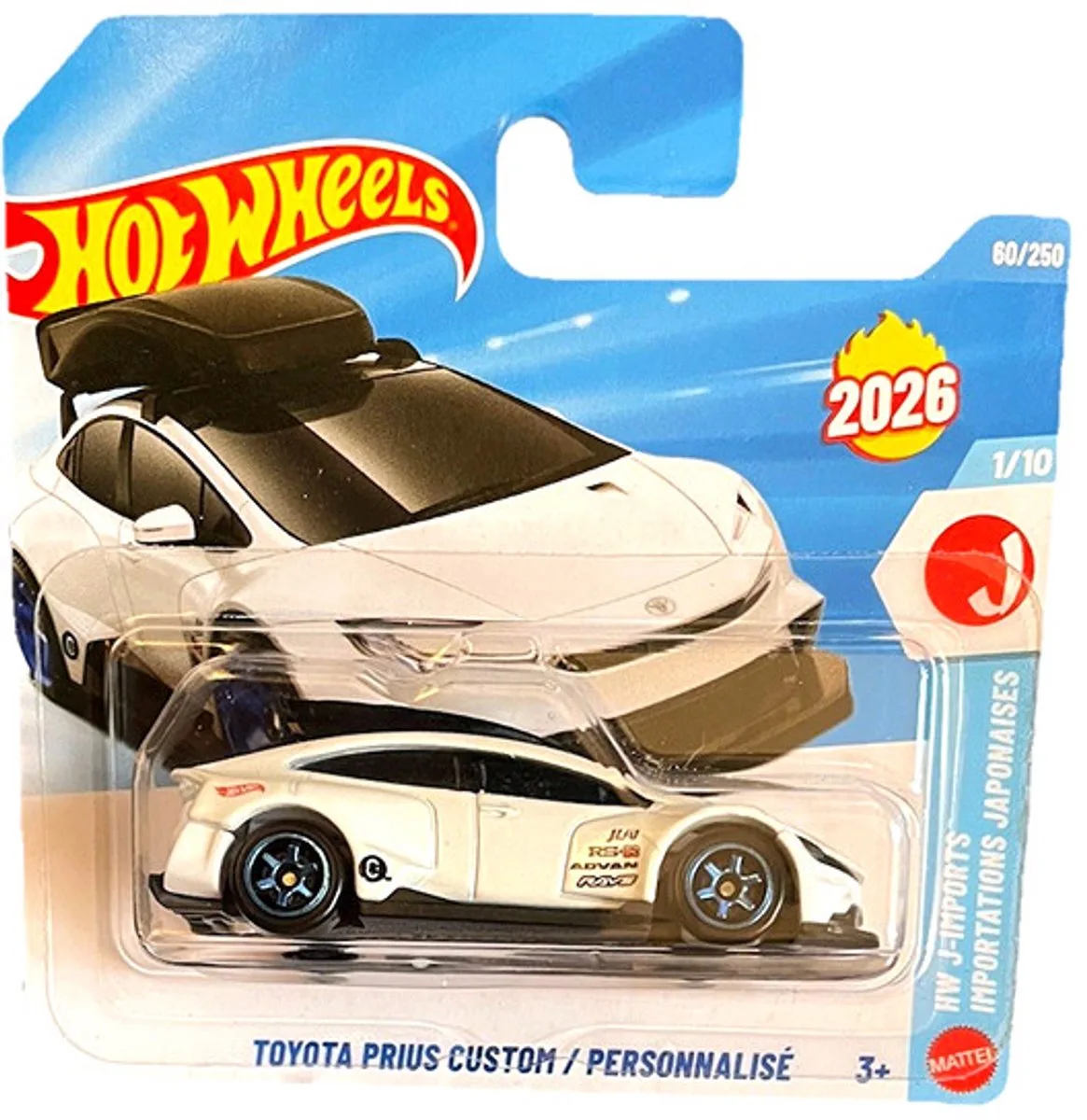 TOYOTA PRIUS CUSTOM PERSONNALISÉ 60/250 HWJ-IMPORTS 1/10 SHORT CARD 1:64 2026 från Hot Wheels i Metalic white – produktbild