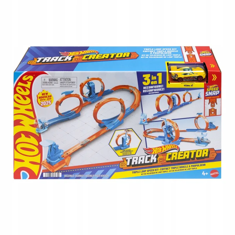 Track Creator Set met Drievoudige Looping - Met speelgoedauto - Baanbouwset von Hot Wheels in Mehrfarbig – Produktfoto