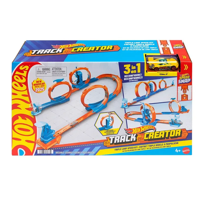 Track Creator Set met Drievoudige Looping - Met speelgoedauto - Baanbouwset by Hot Wheels in Multicolour – product photo 5 of 5