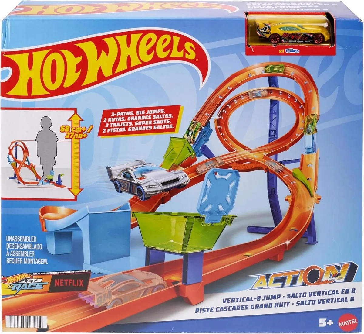 Verticale Achtbaan Racebaan met 1 Auto von Hot Wheels in Multi-coloured – Produktfoto