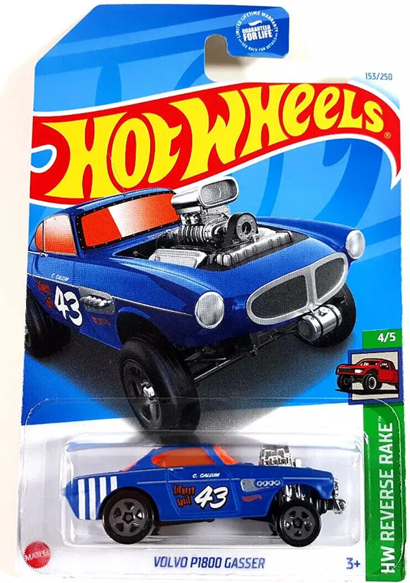 VOLVO P1800 GASSER 153/250 1:64 HW REVERSE RAKE 4/5 (2024) de Hot Wheels en Bleu – photo du produit