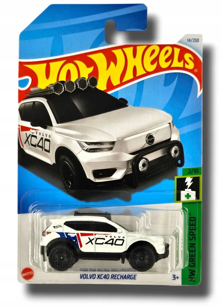 Volvo XC40 Recharge Schaal 1:64 Speelgoedauto van Hot Wheels in Wit – productfoto