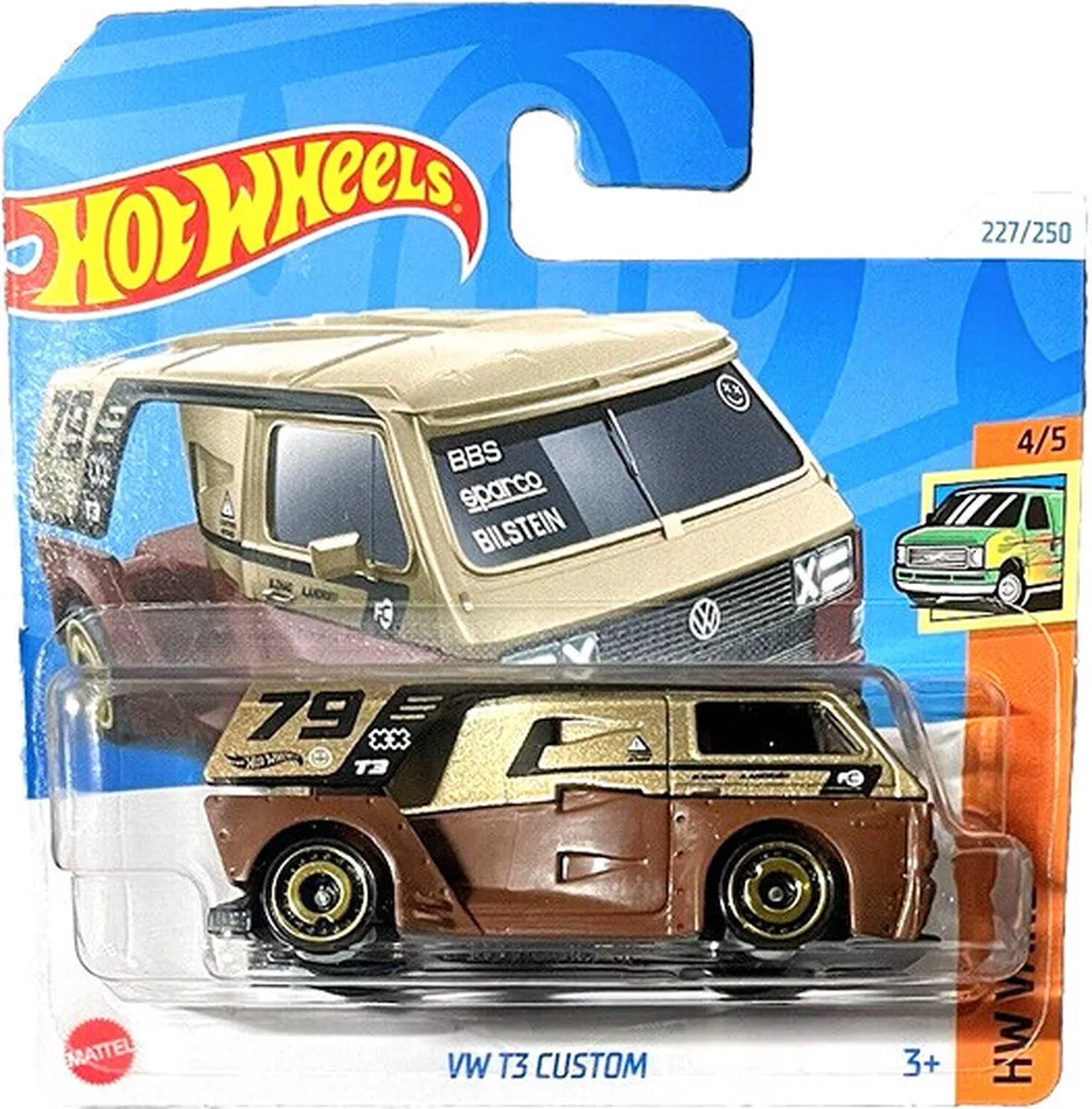 VW T3 CUSTOM BROWN/GOLD 227/250 HW VANS 4/5 (1:64) von Hot Wheels in Brown gold – Produktfoto