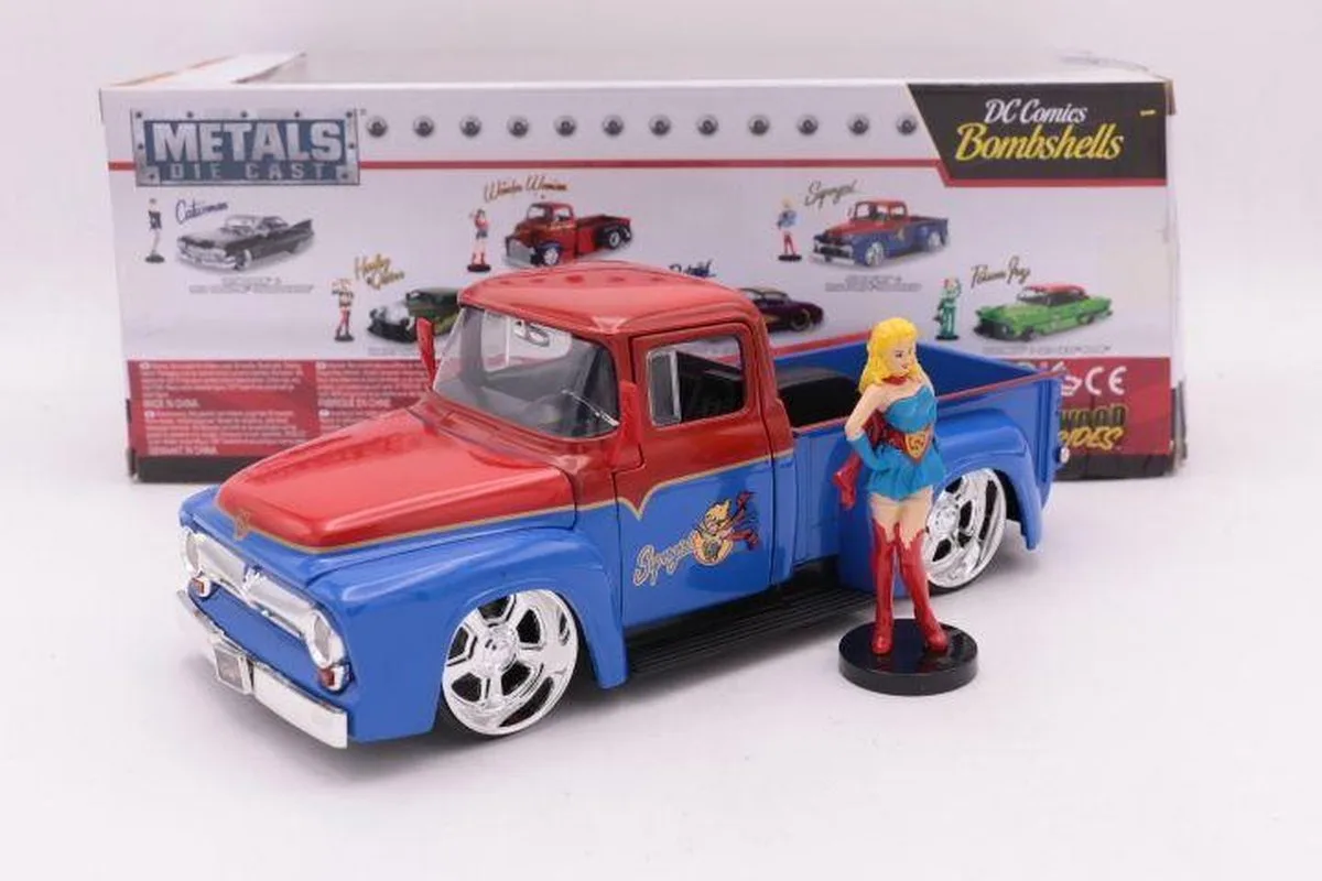 1956 Ford F-100 Pickup - Supergirl - DC Comics Bombshells - Jada 1:24 Verzamelfiguur de Jada Toys en Diverse kleuren – photo du produit