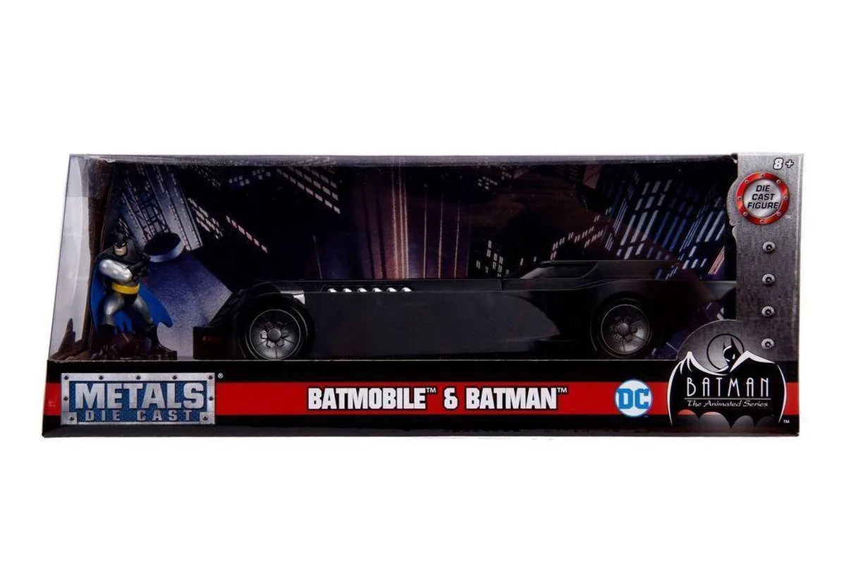 Batman Animated Series Metals Diecast Model 1/24 Batmobile with figure fra Jada Toys i Flerfarvet – produktbillede