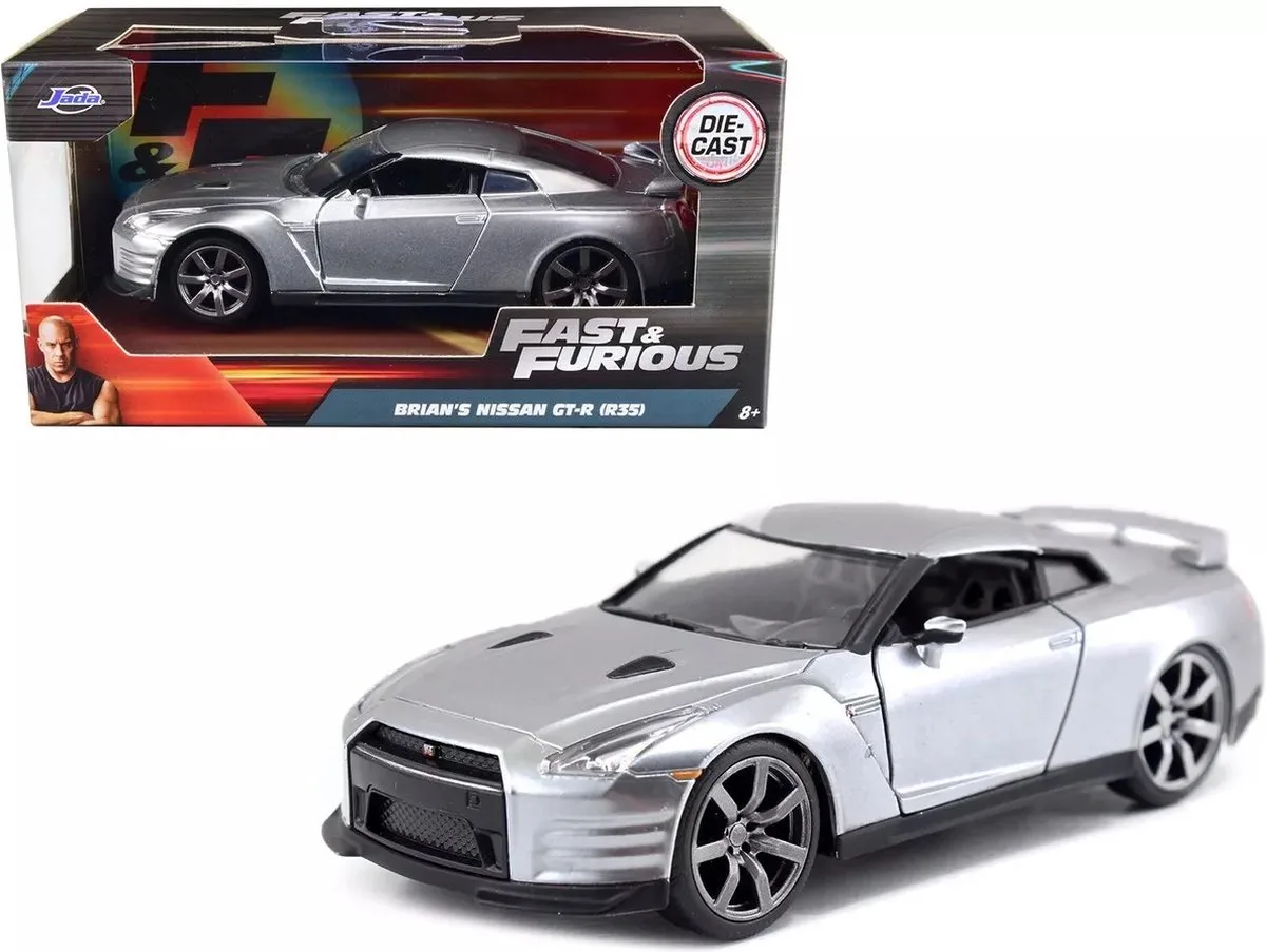 Brian's Nissan GT-R Skyline R35 1:32 Fast and Furious från Jada Toys i Silver – produktbild