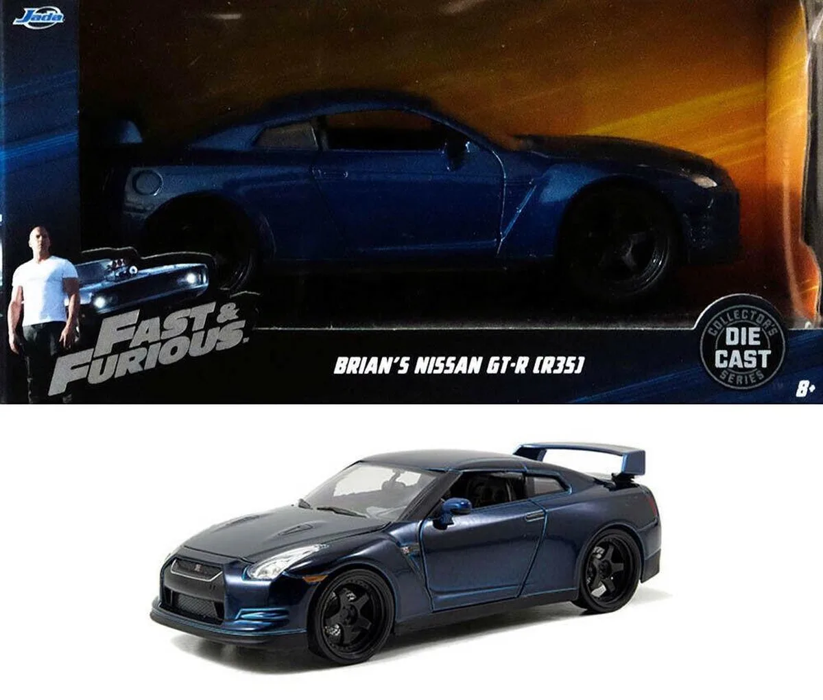 Brian's Nissan Skyline R35 GTR från Jada Toys i Blå – produktbild