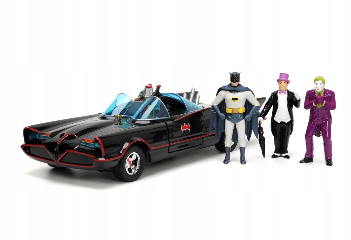 Classic TV-serie Batmobile met 4 figuren 1:24 - Batman DC-model de Jada Toys en Noir – photo du produit