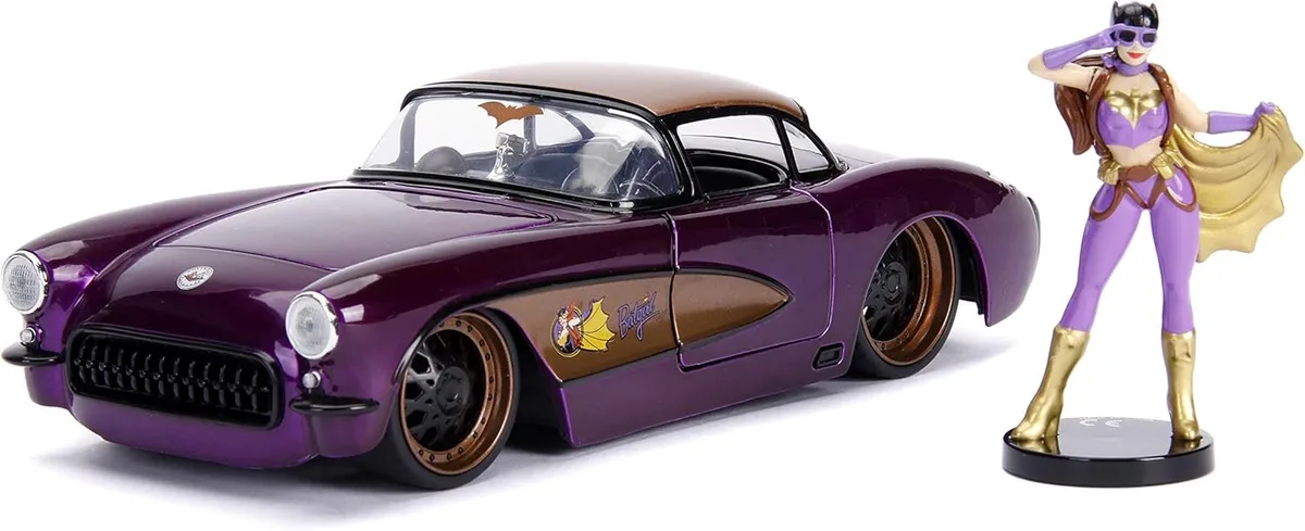 DC Comics: Bombshells - Batgirl and 1975 Chevy Corvette 1:24 Scale Set de Jada Toys en Multicolore – photo du produit