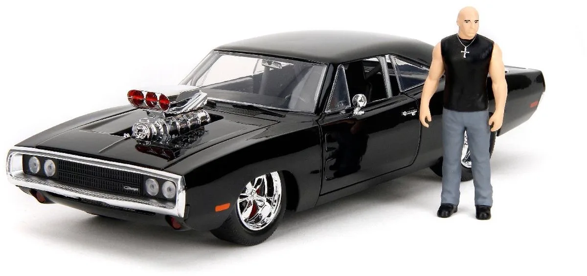 Dodge Charget R/T met Dom Figurine de Jada Toys en Noir – photo du produit