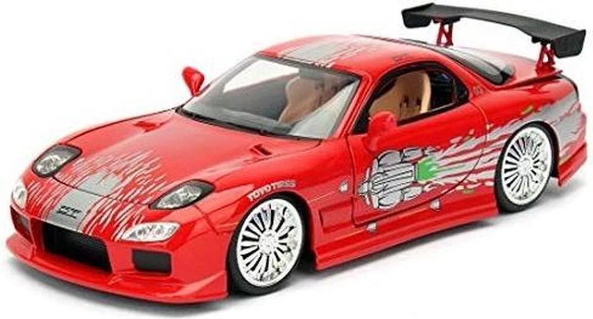 Dom's Mazda RX-7 The Fast And The Furious 1:32 van Jada Toys in Rood – productfoto