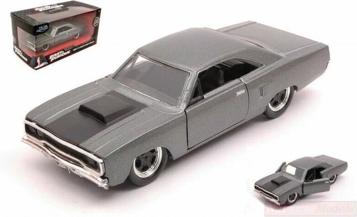 Dom's Plymouth Road Runner Fast and Furious modelauto 1:32 van Jada Toys in Grijs – productfoto