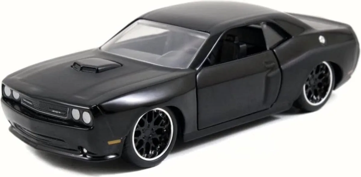 DOMS Dodge CHALLENGER SRT8 2014 - FAST AND FURIOUS schaalmodel 1:32 van Jada Toys in Mat zwart – productfoto