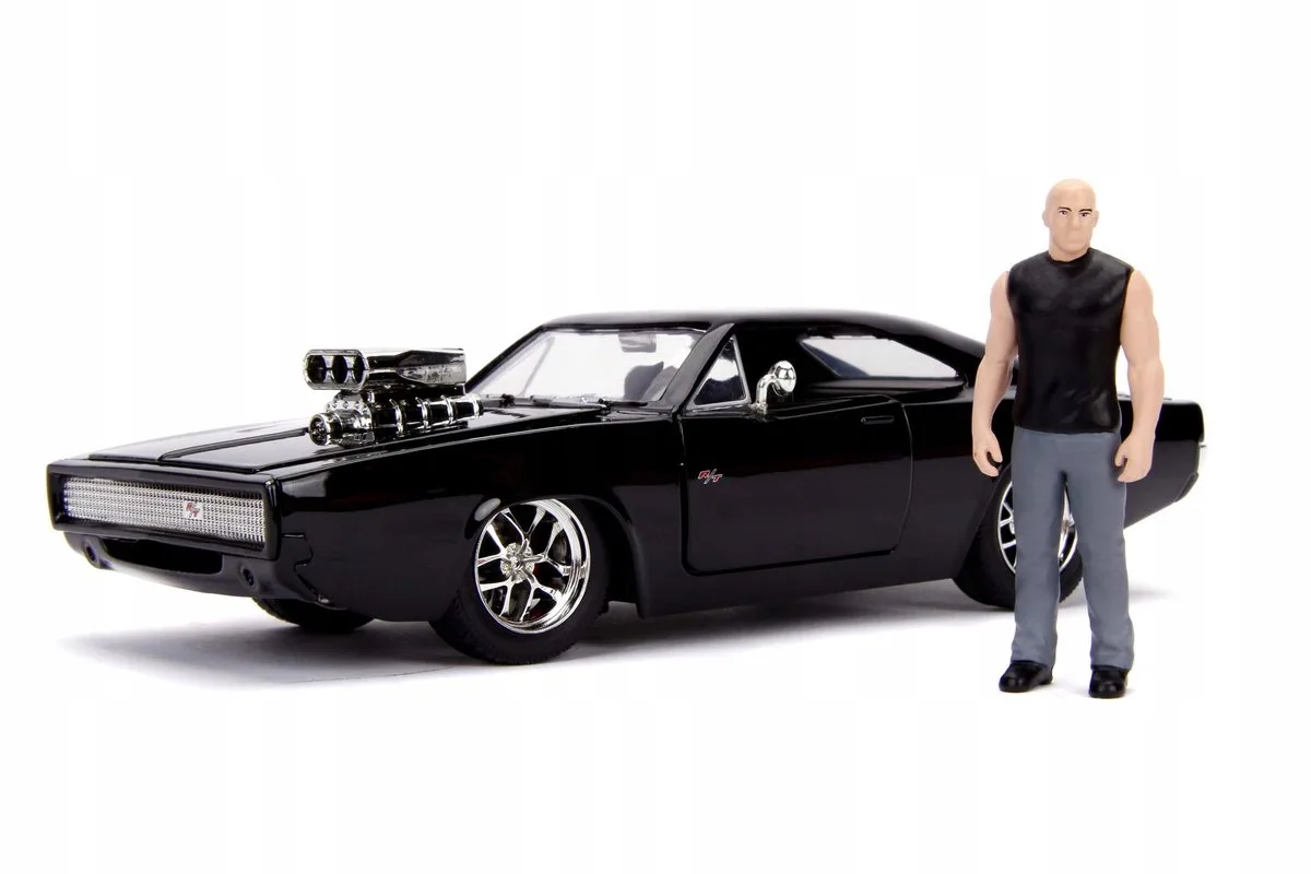 Fast And Furious Dom En Dodge Charger R/t Metalen Autofiguur Zwart de Jada Toys en Multicolore – photo du produit