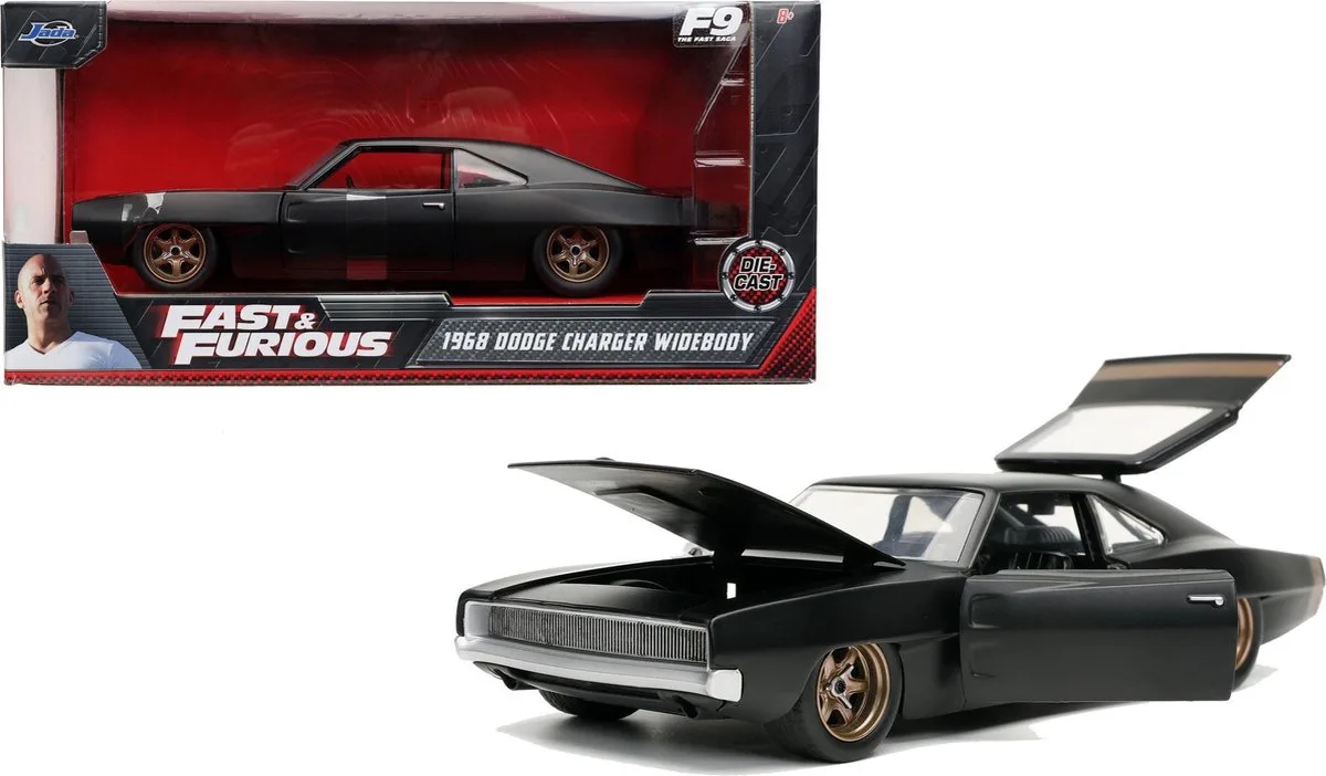 Fast & Furious 1968 Dodge Charger - 1/24 de Jada Toys en Noir – photo du produit