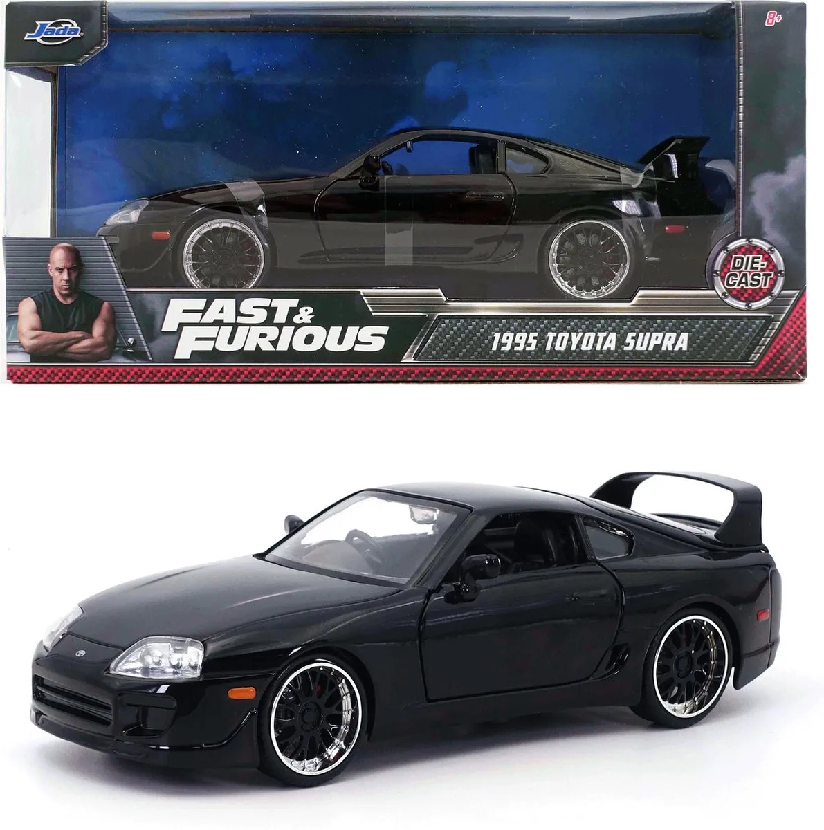 Fast & Furious 1995 Toyota Supra 1:24 von Jada Toys in Schwarz – Produktfoto