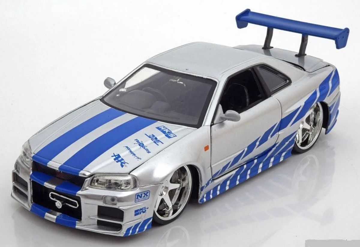 Fast & Furious 2002 Brians Nissan Skyline GT-R - Zilver - Speelgoedvoertuig från Jada Toys i 2002 Nissan Skyline – produktbild