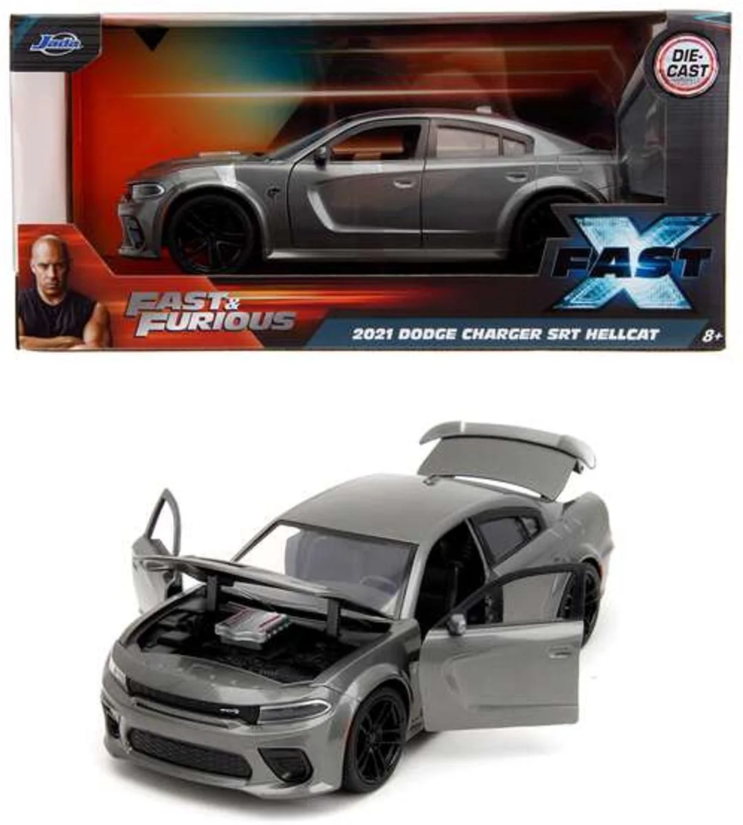 Fast & Furious 2021 Dodge Charger 1:24 van Jada Toys in Grijs – productfoto