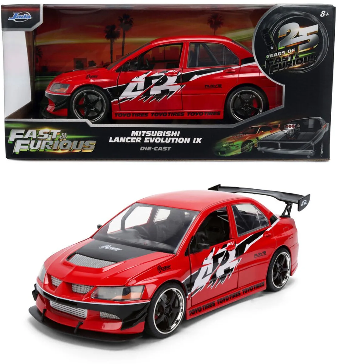 Fast & Furious Diecast Vehicle 1:24 2006 Mitsubishi Lancer 19 cm Vehicles van Jada Toys in Meerkleurig – productfoto
