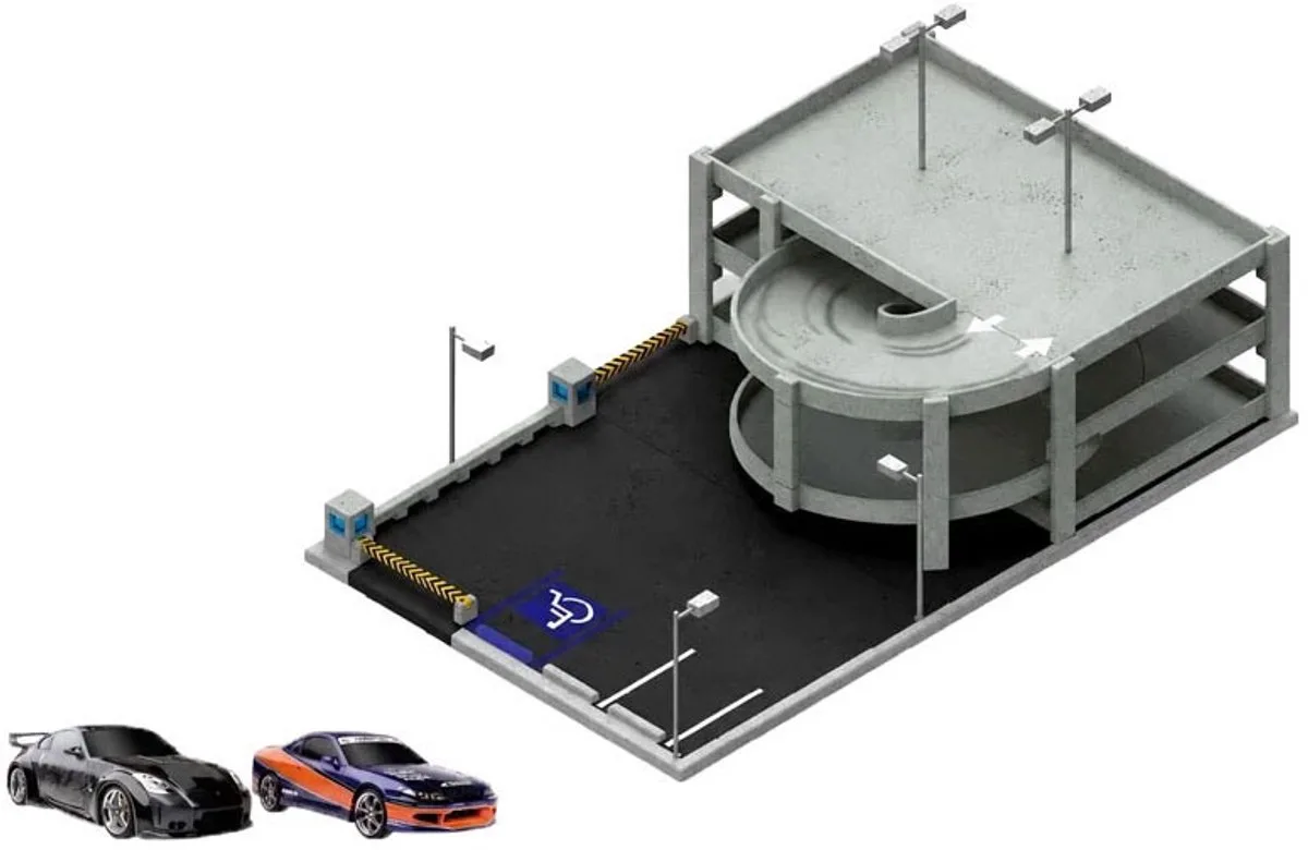 Fast & Furious Nano Tokyo Drift Garage incl. Twee Speelgoedauto's van Jada Toys – productfoto