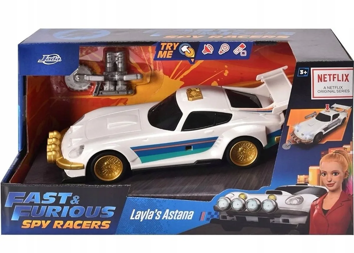 Fast & Furious Spy Racers Auto 1:24 met Licht & Geluid fra Jada Toys i Hvid – produktbillede