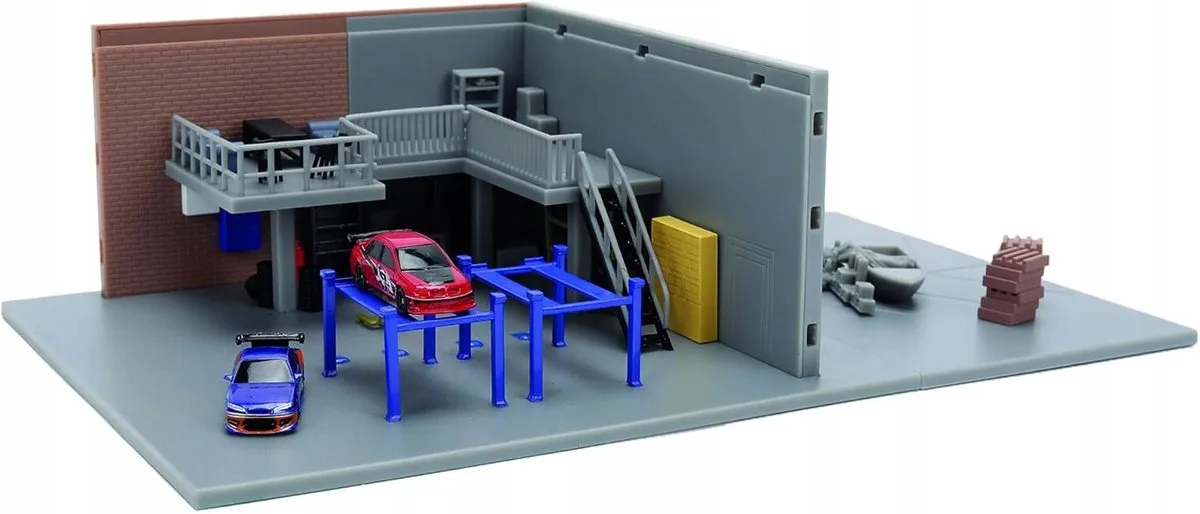 Fast & Furious Tokio Drift Diorama Han's garageset von Jada Toys in Blau – Produktfoto