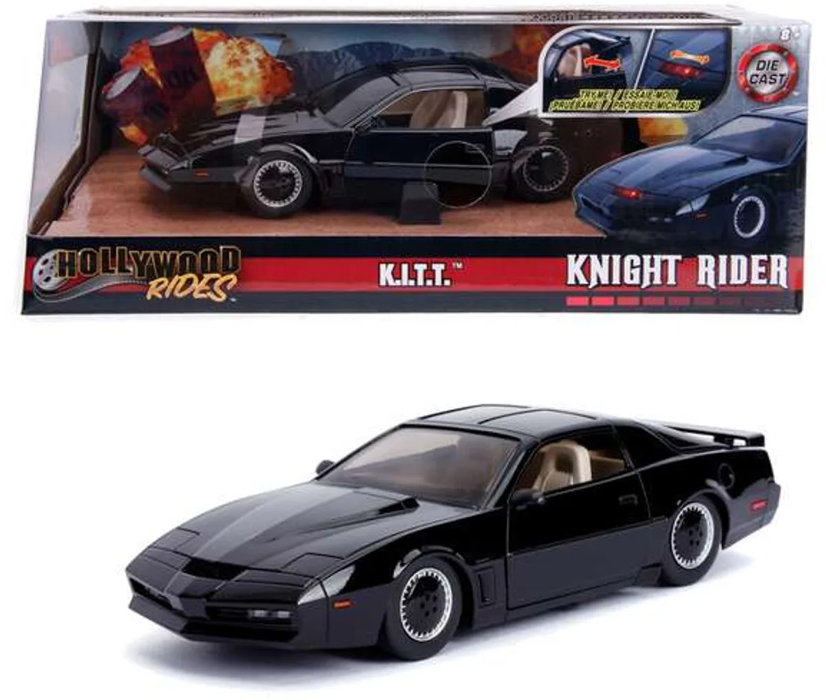 Jada Knight Rider 1982 Pontiac Trans Am Kitt Diecast-modell 1/24 från Jada Toys i Zwaart – produktbild