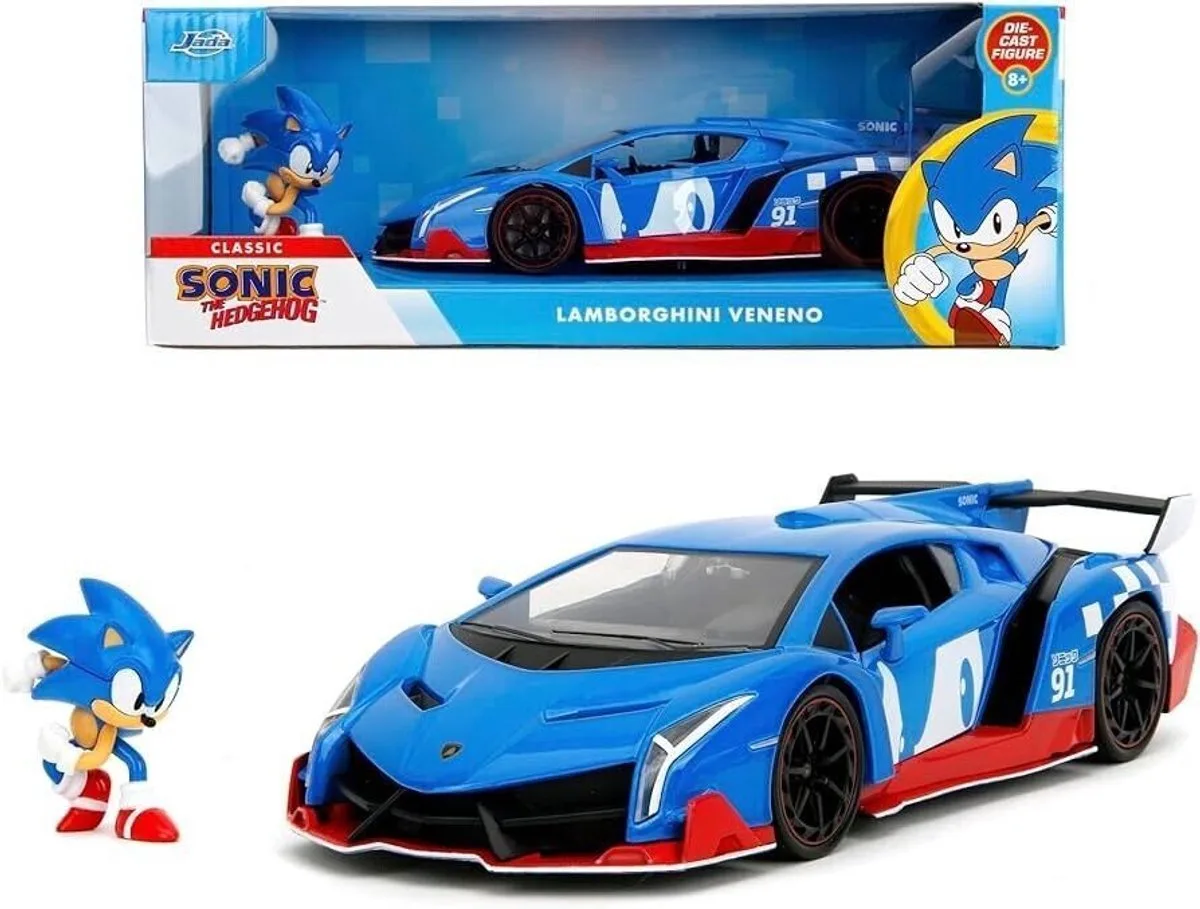 Lamborghini Veneno Sonic The Hedgehog van Jada Toys in Blauw – productfoto
