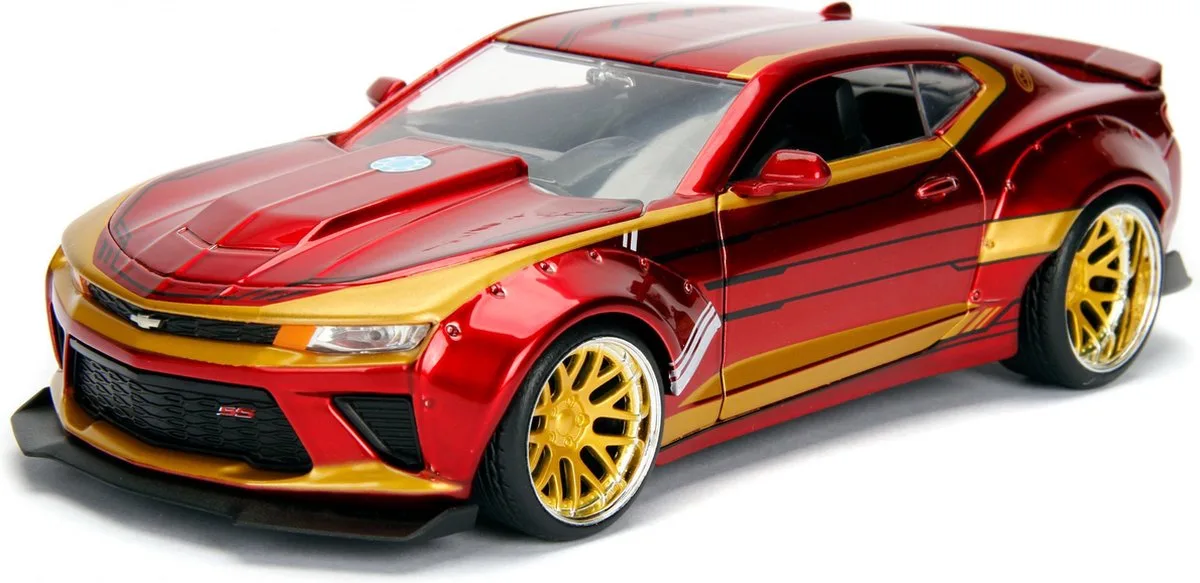 Marvel 2016 Chevy Camaro SS - 1:24 - Die-cast - Vanaf 8 jaar - Speelgoedvoertuig de Jada Toys en Ironman – photo du produit
