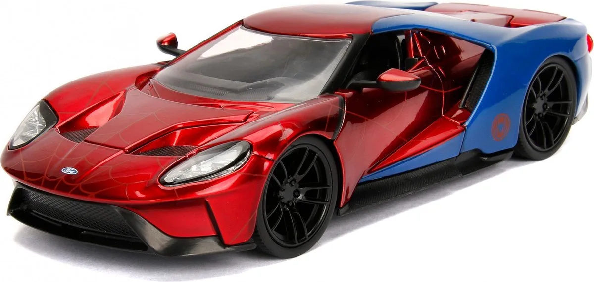 Marvel Spiderman 2017 Ford GT 1:24 von Jada Toys in Rot – Produktfoto