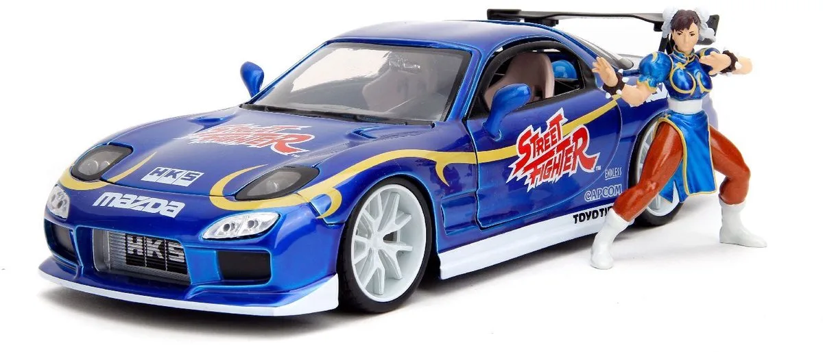 Mazda RX-7 1993 Streetfighter Chun-Li de Jada Toys en Bleu – photo du produit