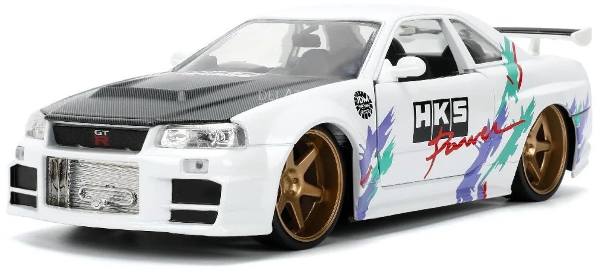 Nissan Skyline GT-R R34 HKS 2002 White de Jada Toys en Blanc – photo du produit