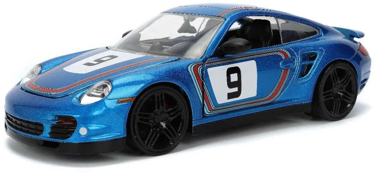 Porsche 911 997 Turbo #9 van Jada Toys in Blauw – productfoto