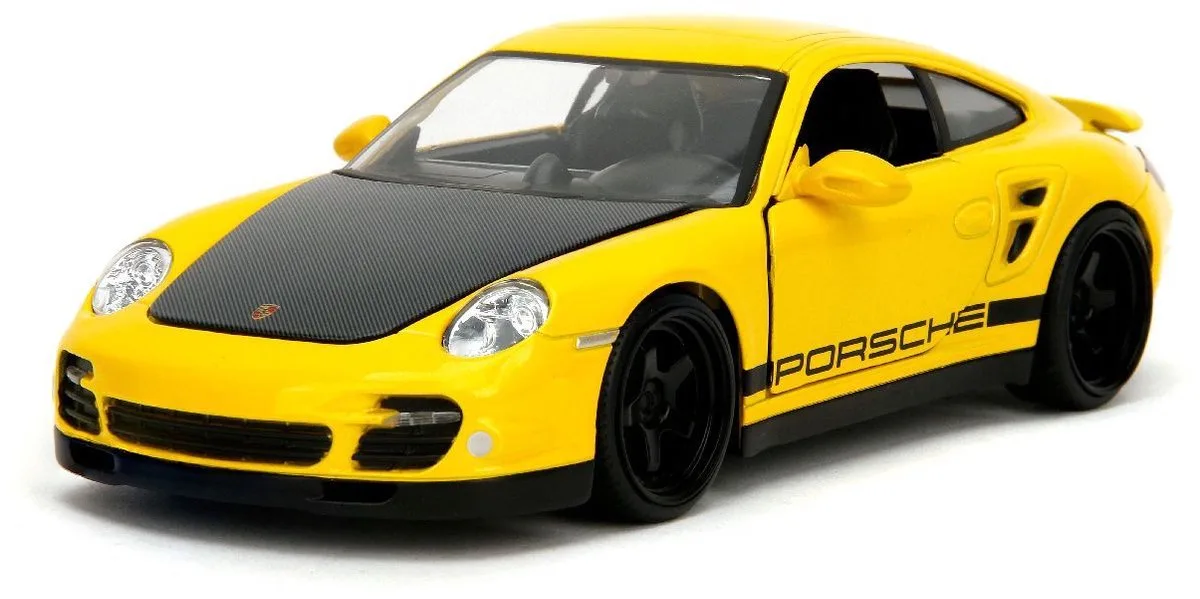 Porsche 911 997 Turbo van Jada Toys in Geel – productfoto